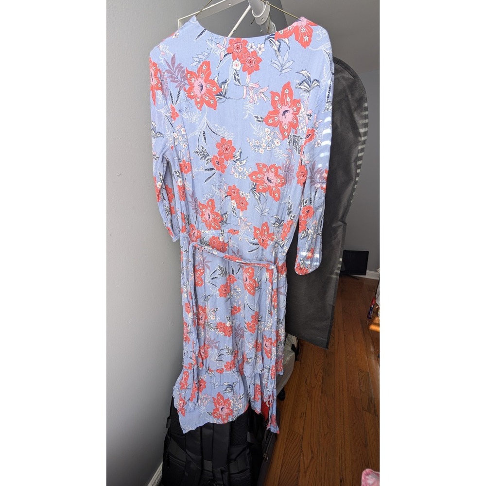 J. Jill Medium Lilac Knee Length Dress With Pink Floral, Cottagecore, Boho - Picture 3 of 7